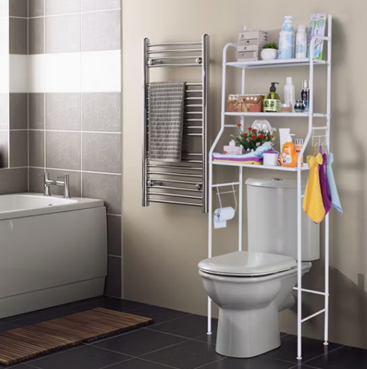 Metal Iron Frame Bathroom Toilet Shelf