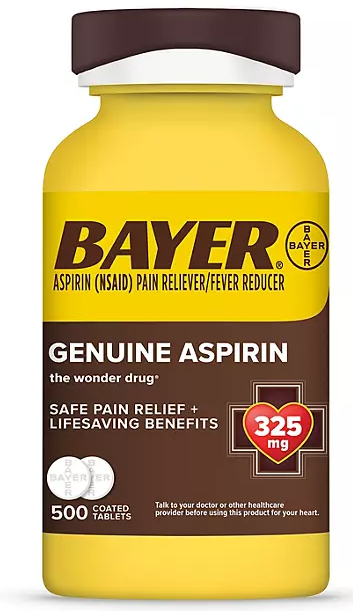 Bayer Genuine Aspirin Coated Tablets, 325 mg, 500 ct.