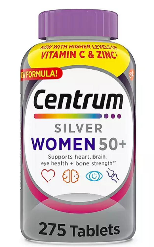 Centrum Silver Multivitamins for Women Over 50, Multimineral Supplement Tablets, 275 ct.