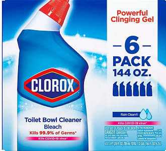 Clorox Toilet Bowl Cleaner with Bleach, Rain Clean, 6pk., 144 fl. oz.