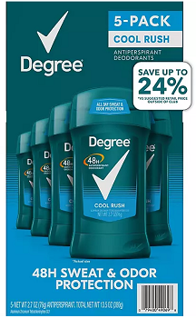 Degree Men Dry Protection Antiperspirant, Cool Rush, 2.7 oz., 5 pk.