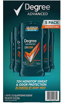 Degree for Men Advanced Protection Antiperspirant, Adventure, 2.7 oz., 5 pk.