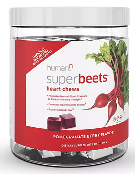 HumanN SuperBeets Heart Chews, Pomegranate Berry 90 ct.