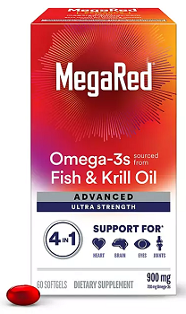 MegaRed Omega-3 Fish & Krill Oil Advanced Softgels, 900mg, 60 ct.