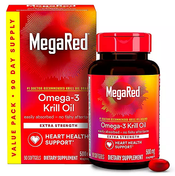 MegaRed Omega-3 Krill Oil Supplement Softgels, 500mg, 90 ct.