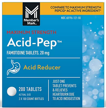 Member’s Mark Acid-Pep Acid Reducer Tablets, 20 mg Famotidine, 100 ct./pk., 2 pk.