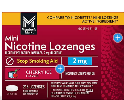 Member’s Mark Nicotine Mini Lozenge, Choose your flavor, 216 ct.