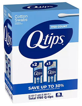 Q-tips Cotton Swabs, 1750 ct., 3 pk.