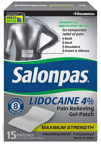 Salonpas Lidocaine Pain-Relieving Gel-Patch, 15 ct.