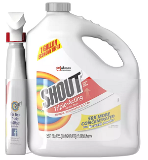 Shout Triple-Acting Laundry Stain Remover 128 fl. oz. refill + 22 fl. oz. trigger