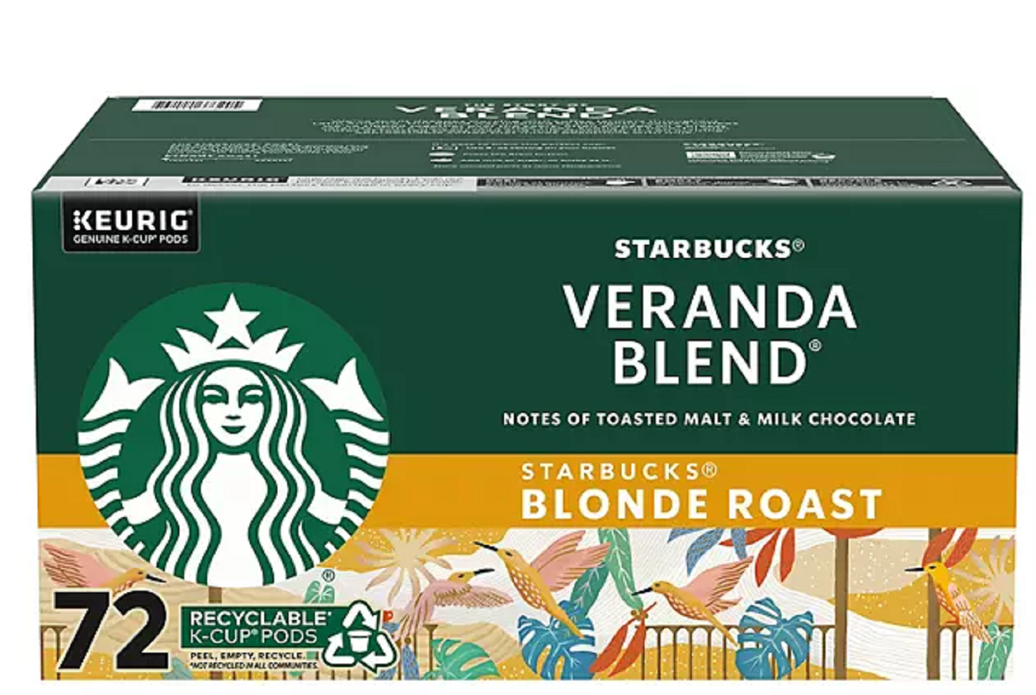 Starbucks Blonde Roast K-Cup Coffee Pods, Veranda Blend, 72 ct.