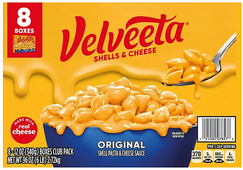 Velveeta Shells and Cheese Original Mac and Cheese Meal 12 oz., 8 ct.