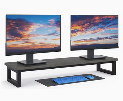 Wood Desktop Shelf Dual Computer Stand Support for PC