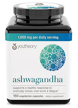 Youtheory Ashwagandha 1000 mg Vegetarian Capsules 150 ct.